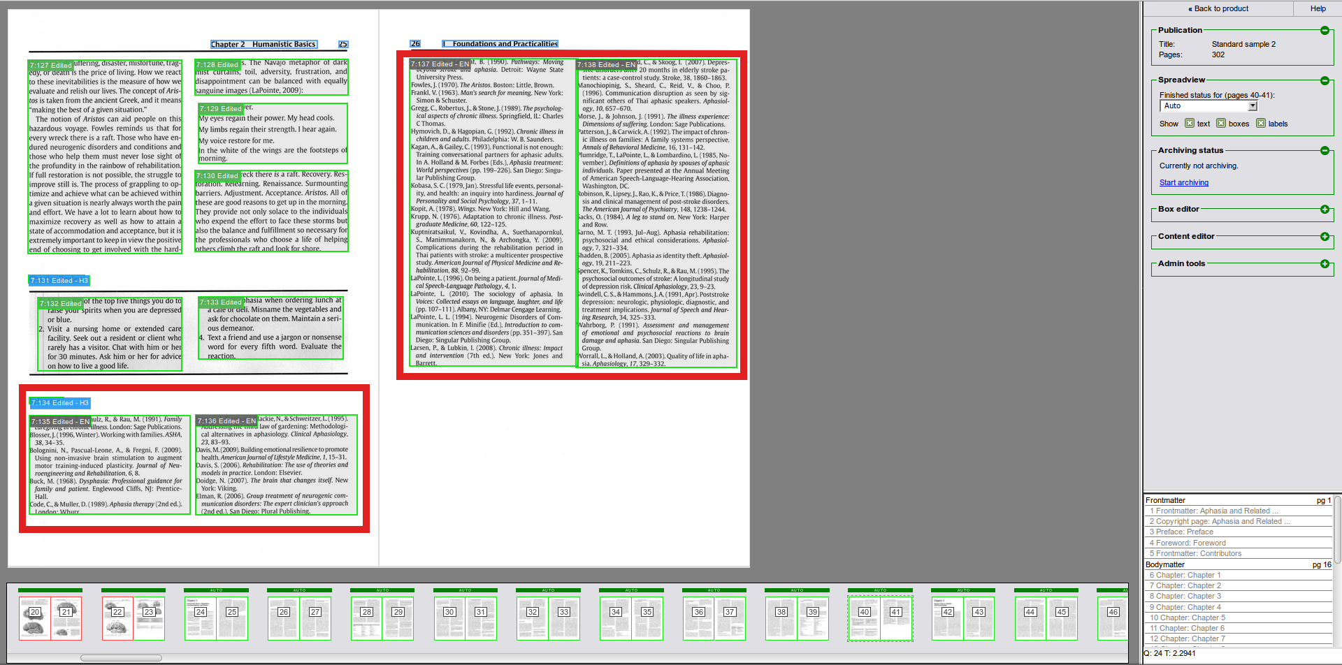 Endnotes example. Scientific litterature usually contains long reference lists at the end of the chapters or the book (rearnotes).
