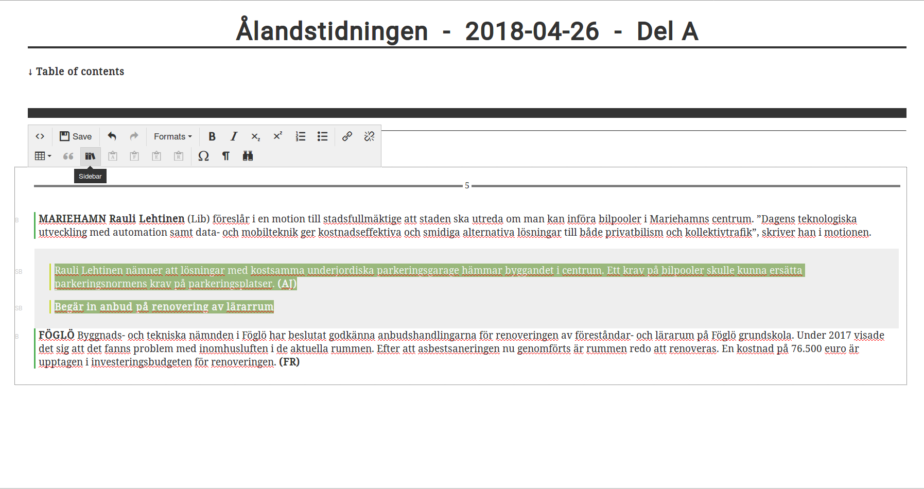 Creating sidebars.